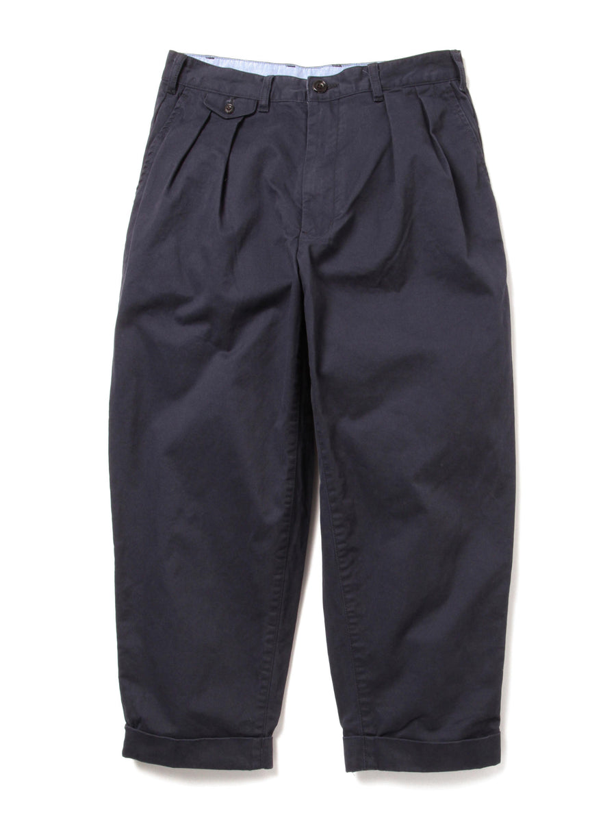 Beams Plus 2 Pleats Twill Trousers Navy – 2nd Academic Store