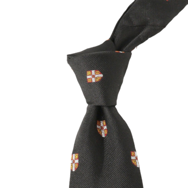 Crest Shield Embroidery Silk Tie - 2nd Academic Store