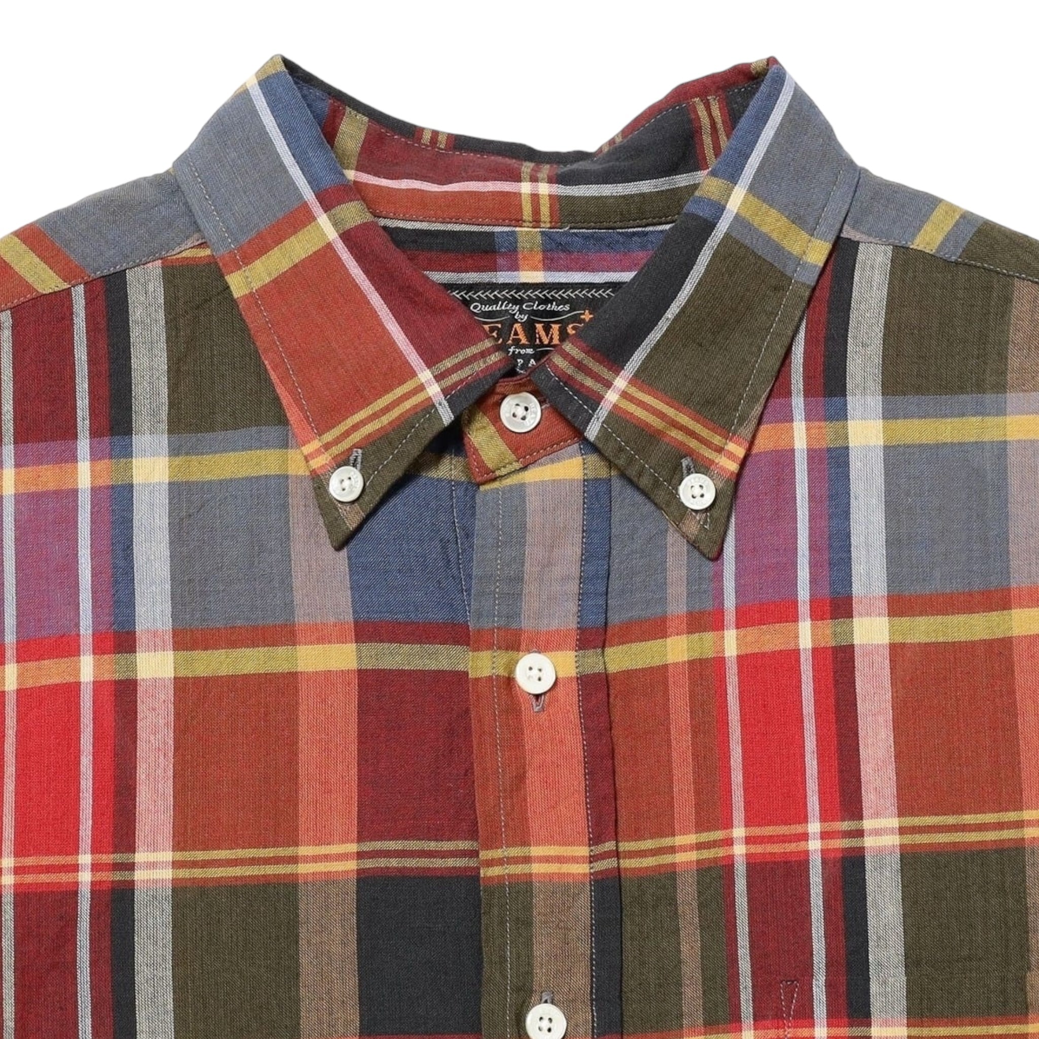 Beams Plus Madras Shirt Red - Main Image