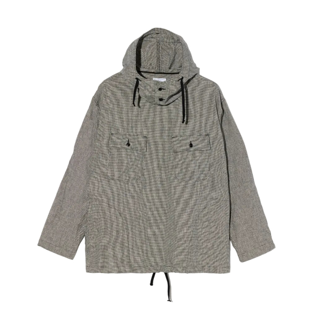 Engineered Garments Cagoule Shirt Cotton Linen Houndstooth Grey