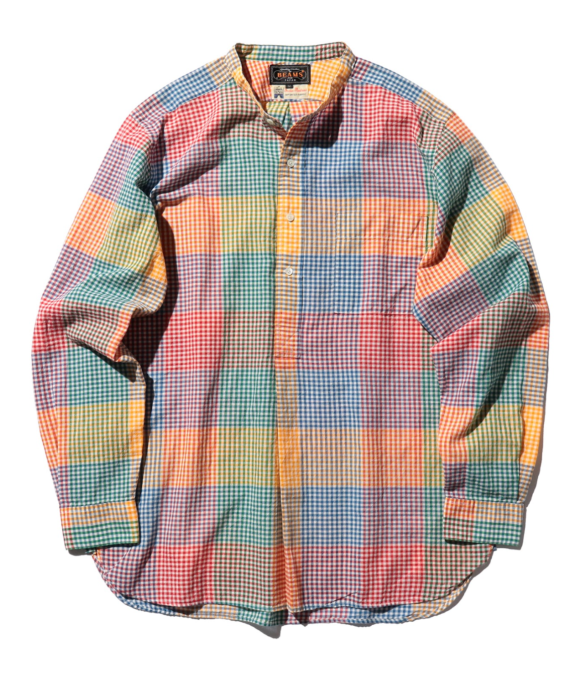 トップス BEAMS PLUS Band Pullover Madras Beams Plus BD Pullover Green Madras - Mildblend Supply Co