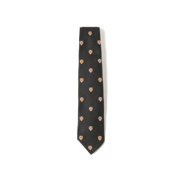 Crest Shield Embroidery Silk Tie - 2nd Academic Store